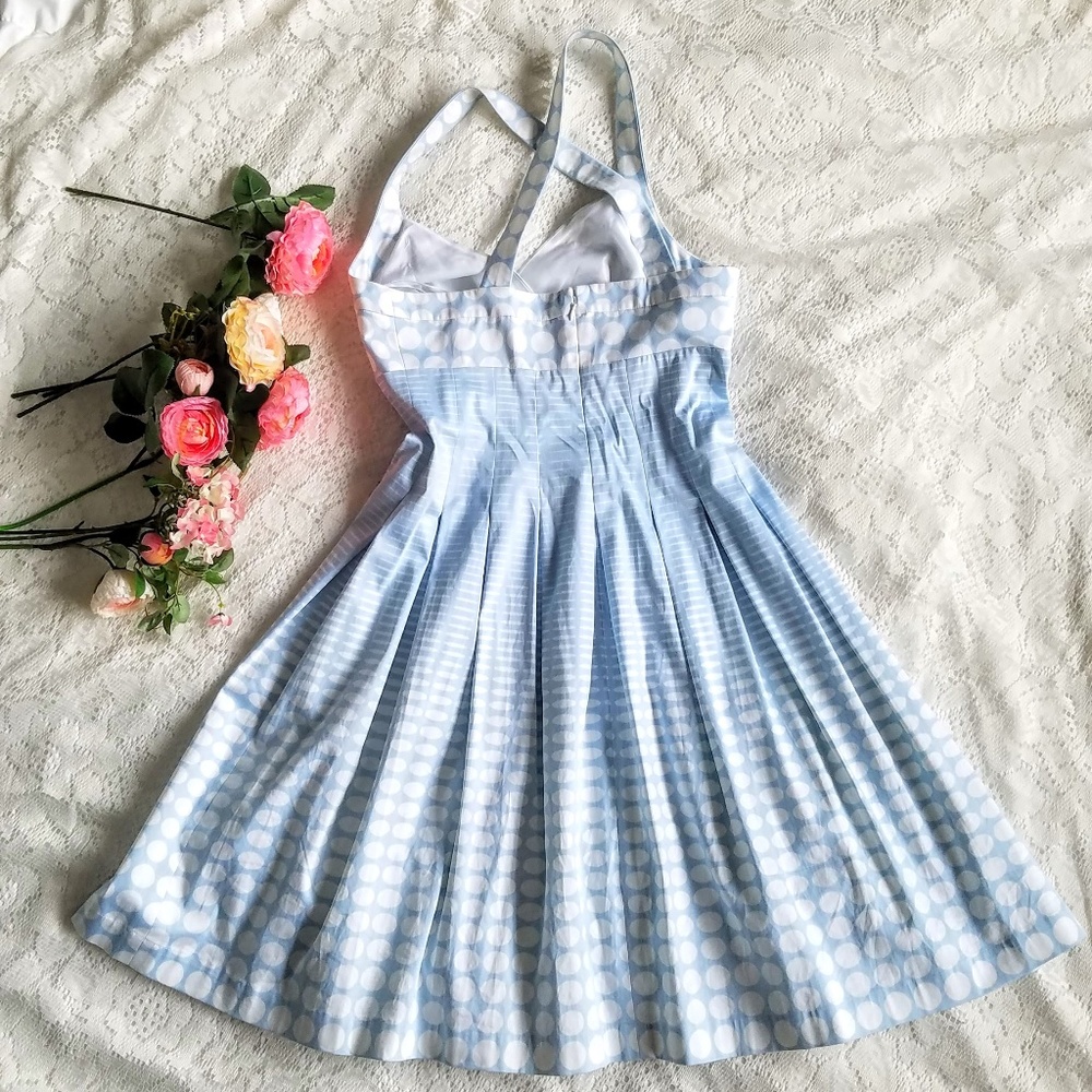 Sale!☆ Calvin Klein White Blue Polka Dot Dress - Picture 7 of 8